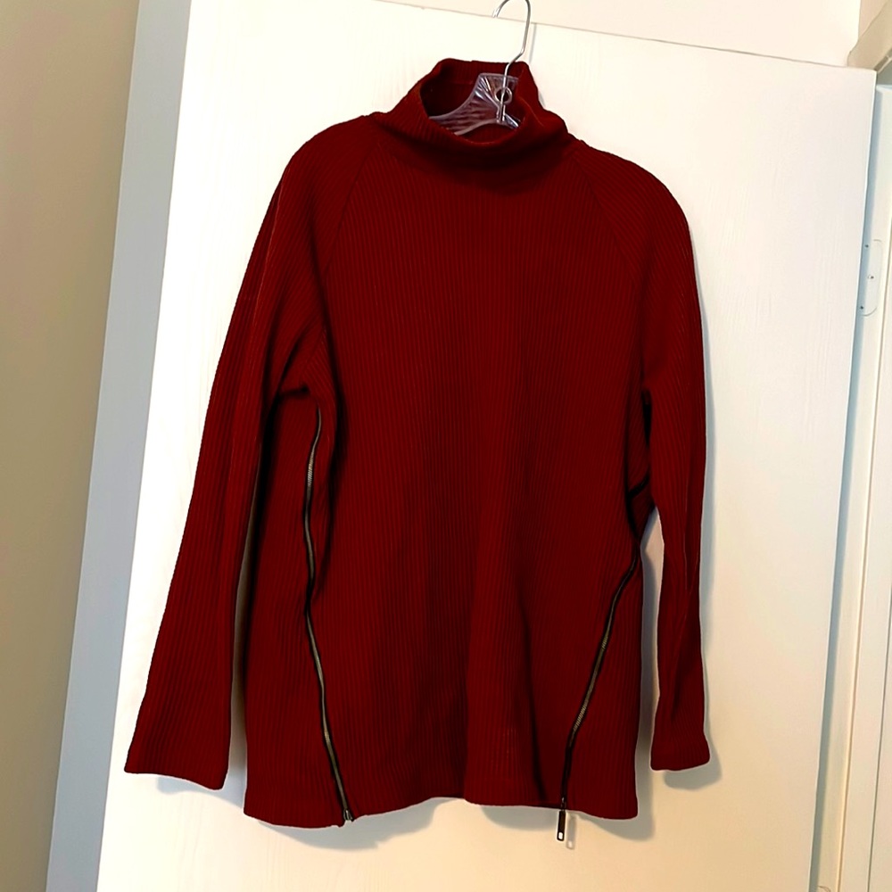 LL Bean red turtleneck sweater. Size L.